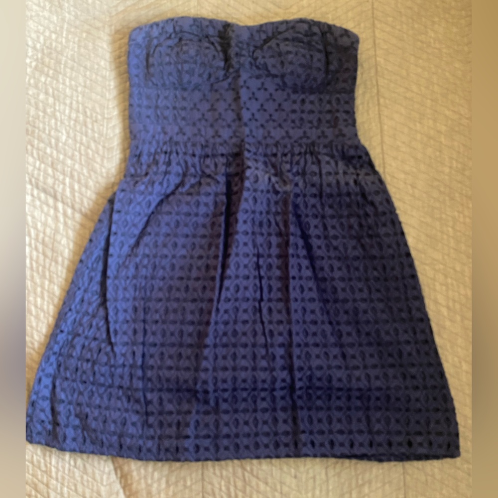 American Eagle Eyelet Detail Strapless Dress